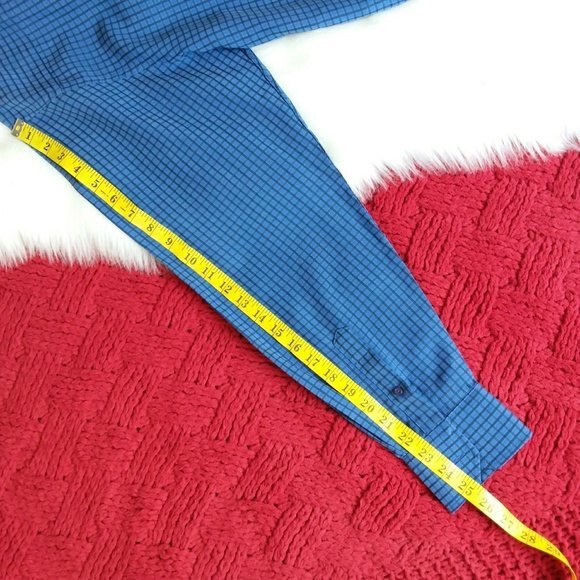 Bugatchi Blue Window Pane Long Sleeve Shirt L - Picture 5 of 8